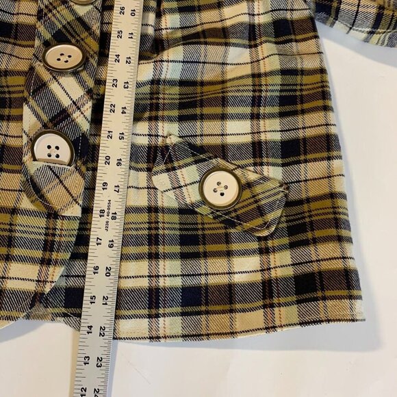 7 For All Mankind Women's‎ Plaid Cotton Hooded Button Up Swing Jacket Size S - Picture 11 of 11